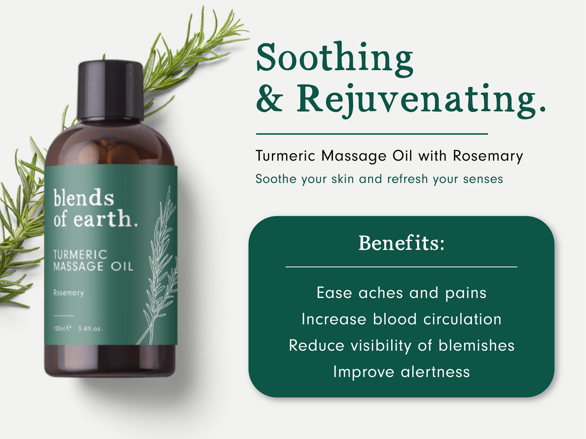 Turmeric Massage Oil with Rosemary Blends of Earth